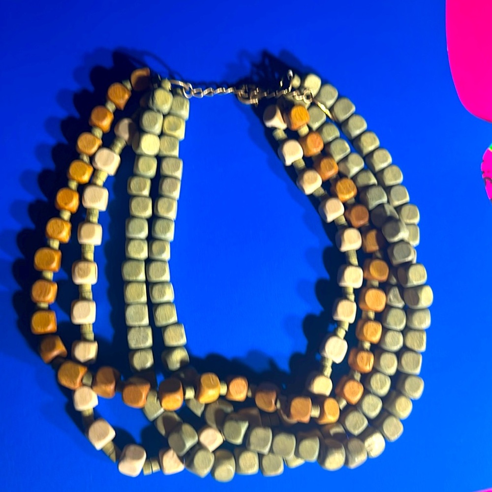 Stacked wooden necklaces!